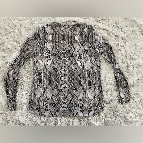 INC International Concepts Beige and Black Snakeskin Top - Picture 7 of 8